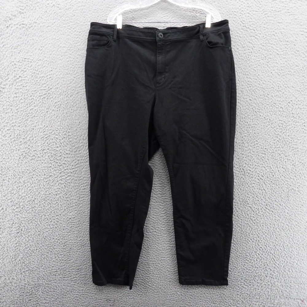JJill Authentic Fit Slim Ankle Jeans Black Size 22 Stretch Cotton Blend Women